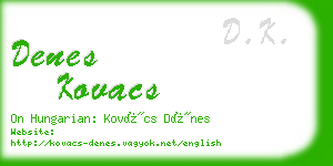 denes kovacs business card